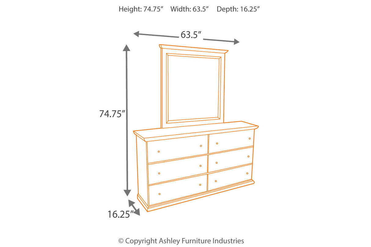 Bostwick Shoals White Dresser and Mirror -  Ashley - Luna Furniture