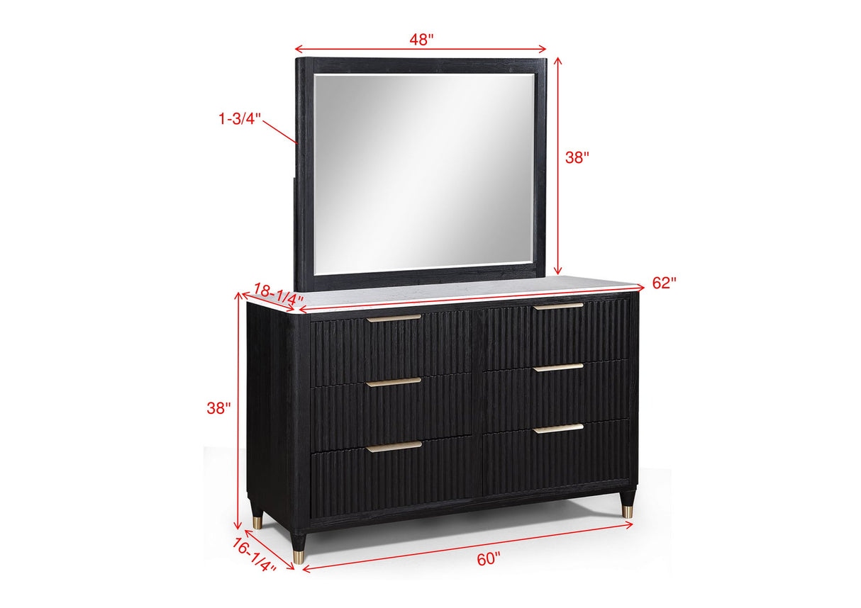 Kara Black Panel Bedroom Set -  Crown Mark - Luna Furniture