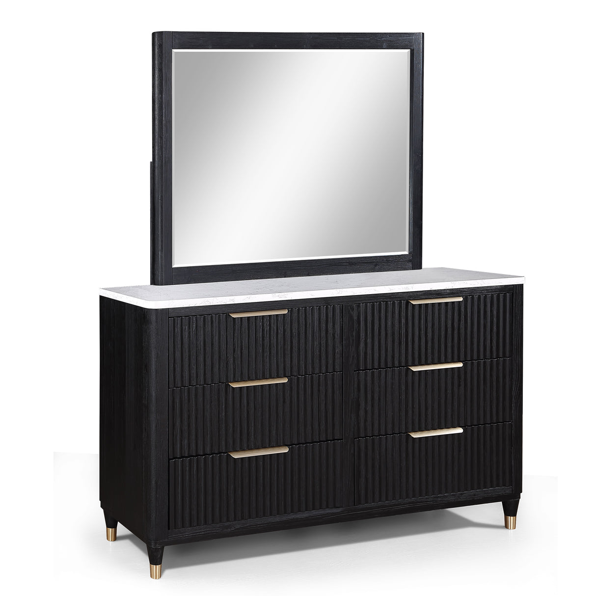 Kara Black Dresser Mirror -  Crown Mark - Luna Furniture