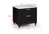 Kara Black Nightstand -  Crown Mark - Luna Furniture