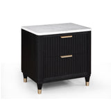 Kara Black Nightstand -  Crown Mark - Luna Furniture