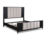 Kara Black Queen Panel Bed -  Crown Mark - Luna Furniture