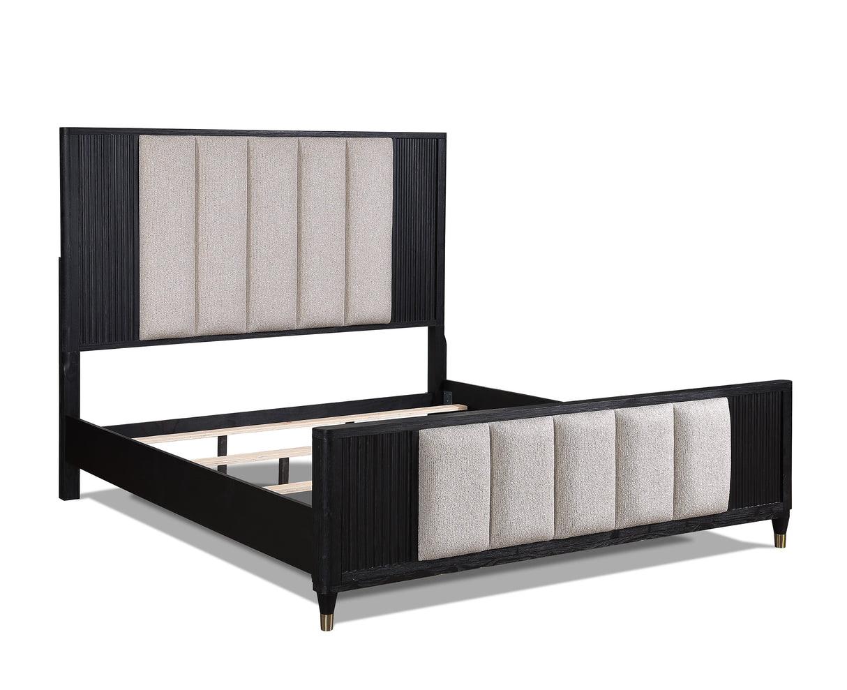 Kara Black King Panel Bed -  Crown Mark - Luna Furniture