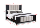 Kara Black King Panel Bed -  Crown Mark - Luna Furniture