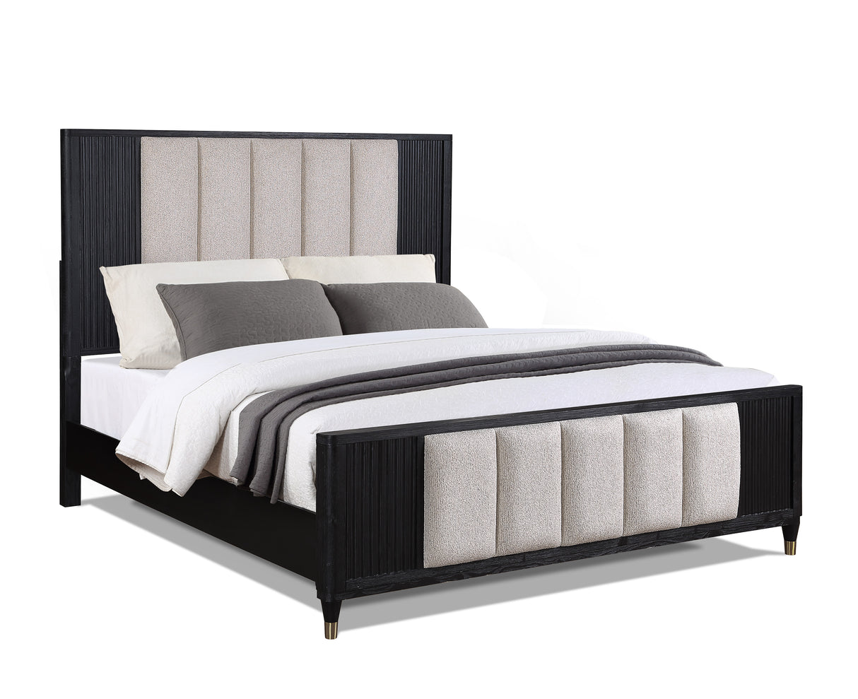 Kara Black King Panel Bed -  Crown Mark - Luna Furniture