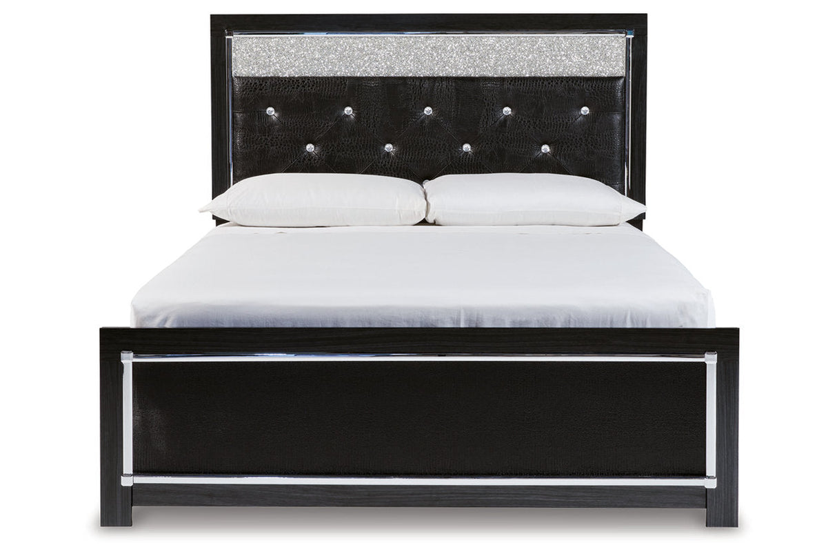 Kaydell Black Queen Upholstered Platform Bed -  Ashley - Luna Furniture