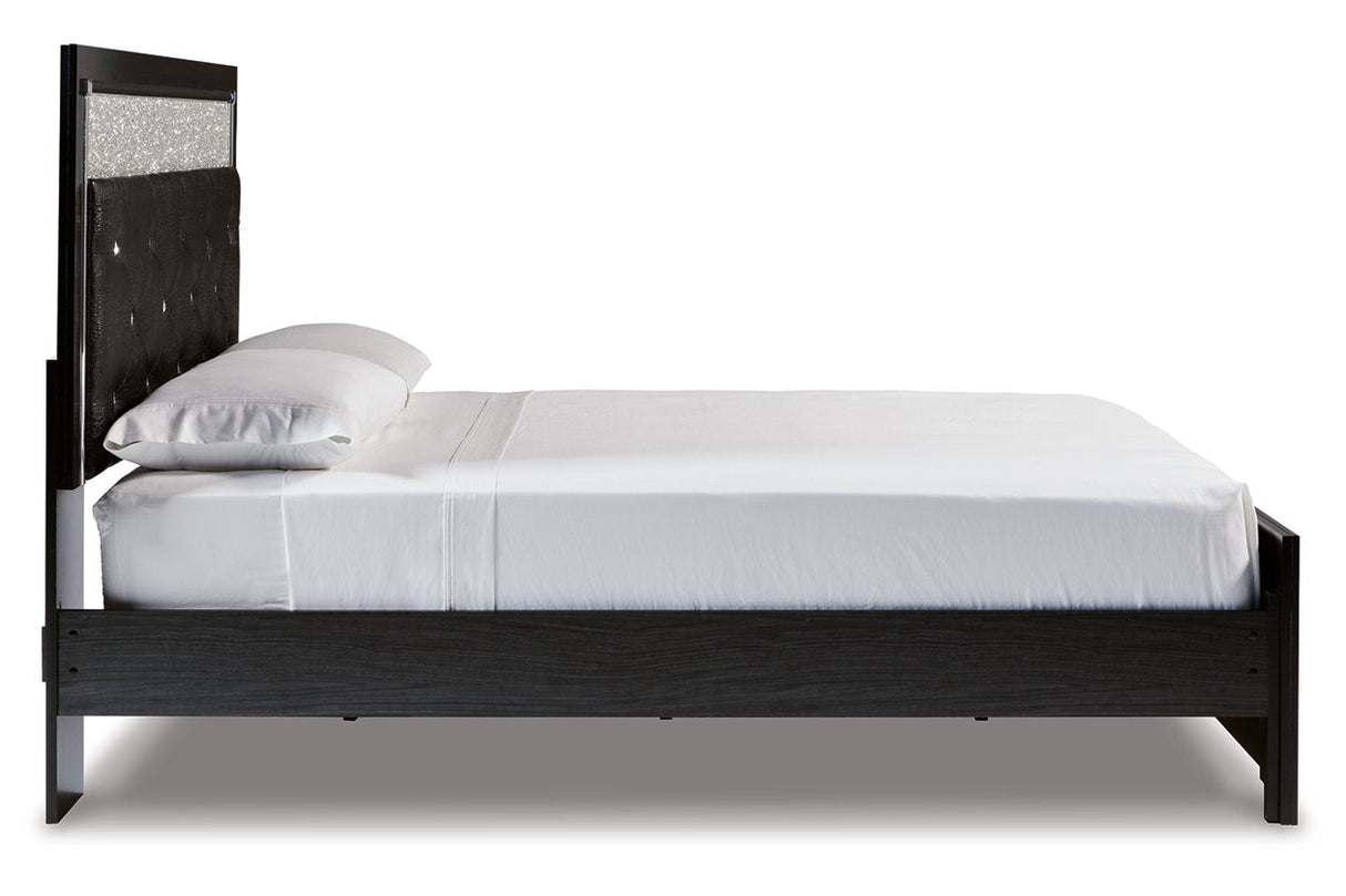 Kaydell Black Queen Upholstered Platform Bed -  Ashley - Luna Furniture