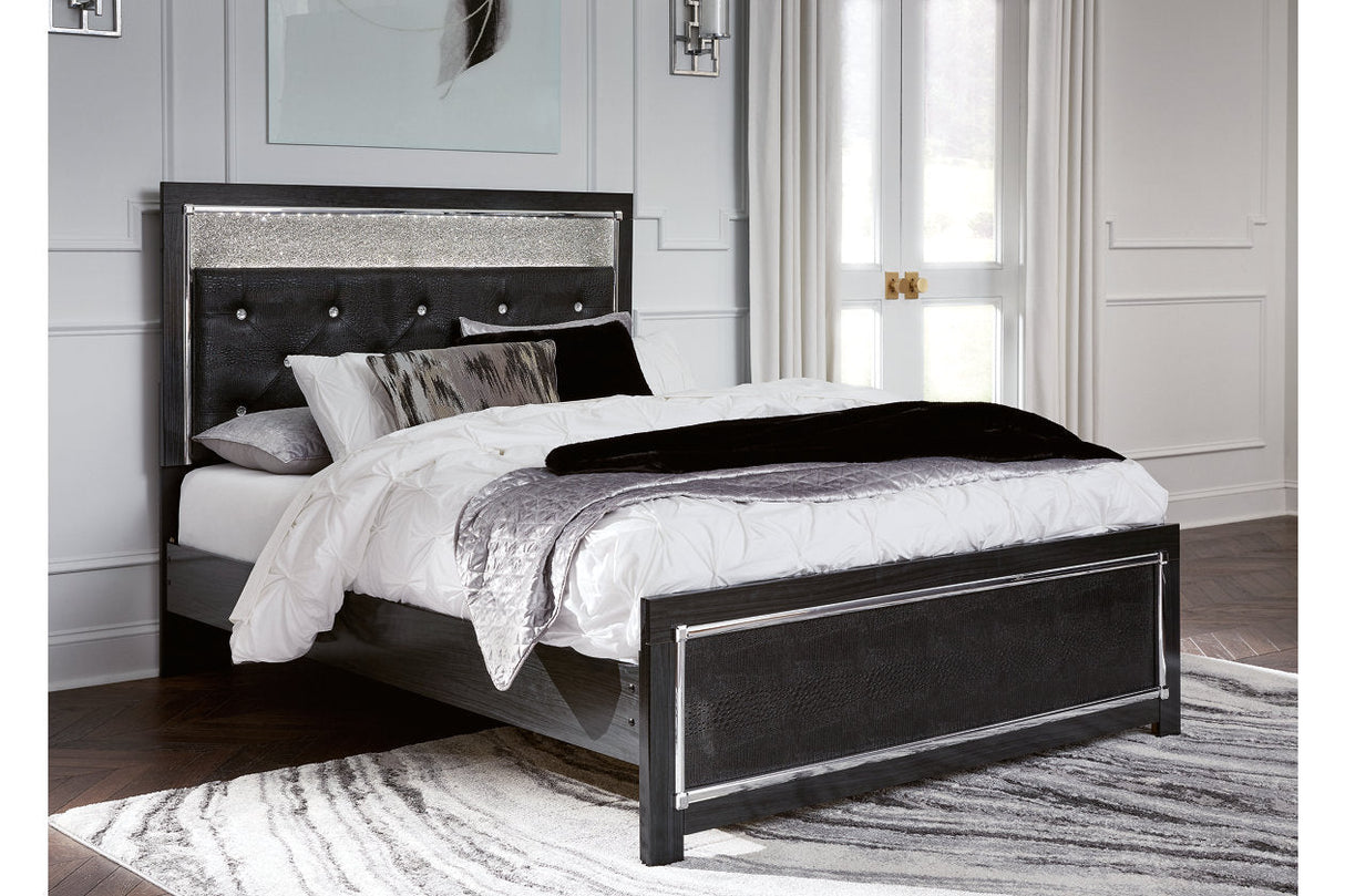 Kaydell Black Queen Upholstered Platform Bed -  Ashley - Luna Furniture