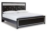 Kaydell Black King Upholstered Platform Bed -  Ashley - Luna Furniture