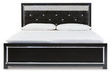 Kaydell Black King Upholstered Platform Bed -  Ashley - Luna Furniture