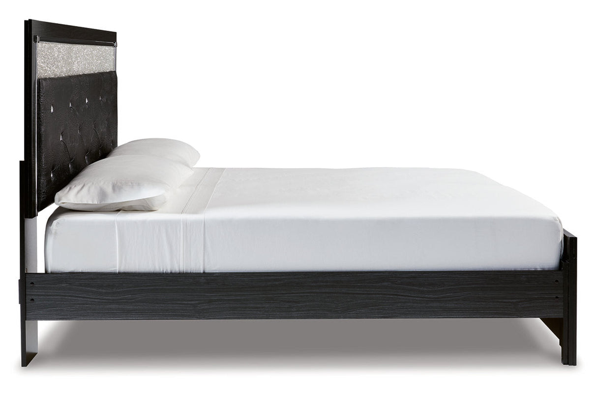 Kaydell Black King Upholstered Platform Bed -  Ashley - Luna Furniture