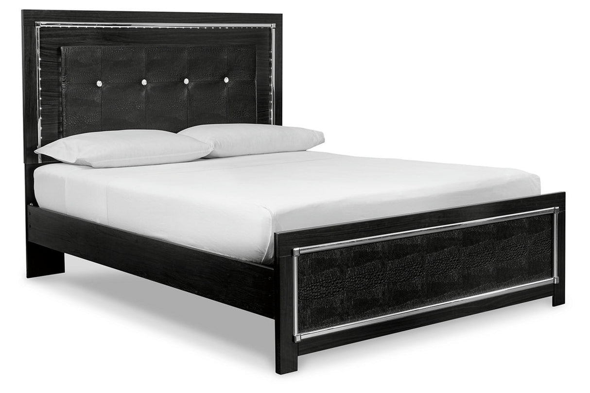 Kaydell Black Queen Upholstered Panel Bed -  Ashley - Luna Furniture