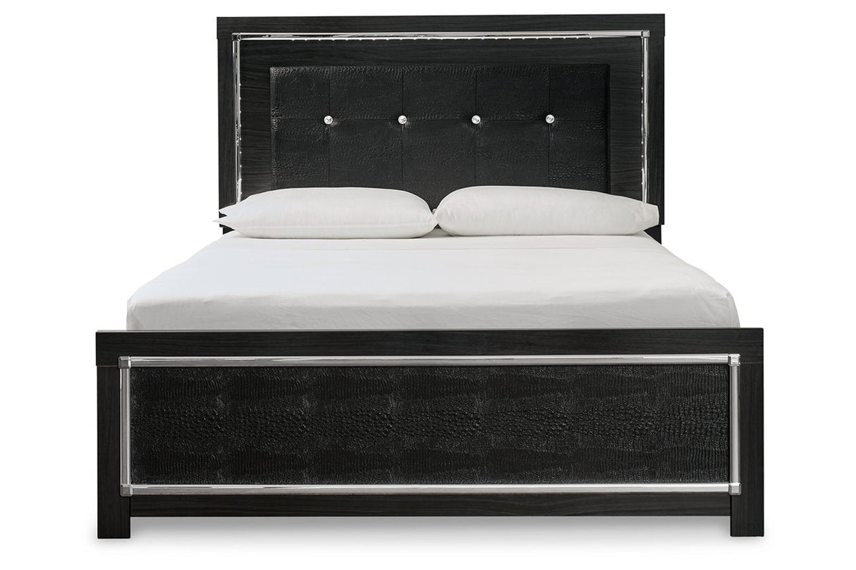 Kaydell Black Queen Upholstered Panel Bed -  Ashley - Luna Furniture