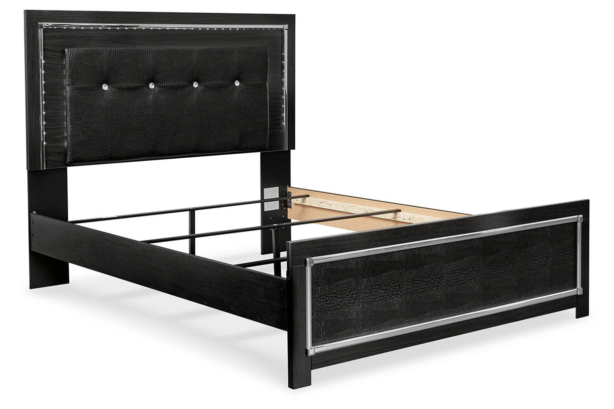 Kaydell Black Queen Upholstered Panel Bed -  Ashley - Luna Furniture