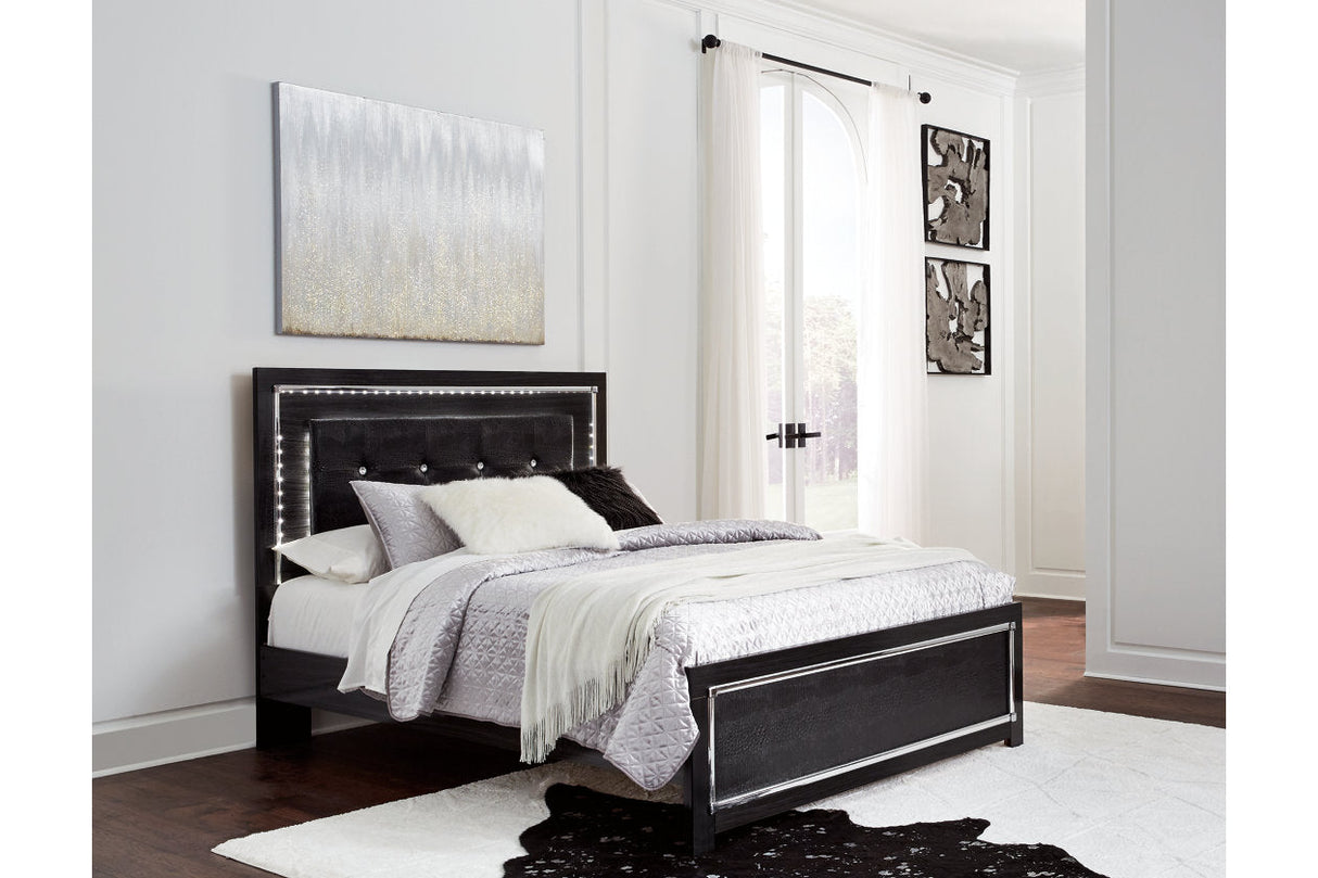 Kaydell Black Queen Upholstered Panel Bed -  Ashley - Luna Furniture