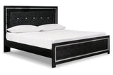 Kaydell Black King Upholstered Panel Bed -  Ashley - Luna Furniture