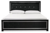 Kaydell Black King Upholstered Panel Bed -  Ashley - Luna Furniture