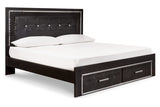 Kaydell Black King Panel Bed with Storage -  Ashley - Luna Furniture