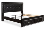 Kaydell Black King Panel Bed with Storage -  Ashley - Luna Furniture