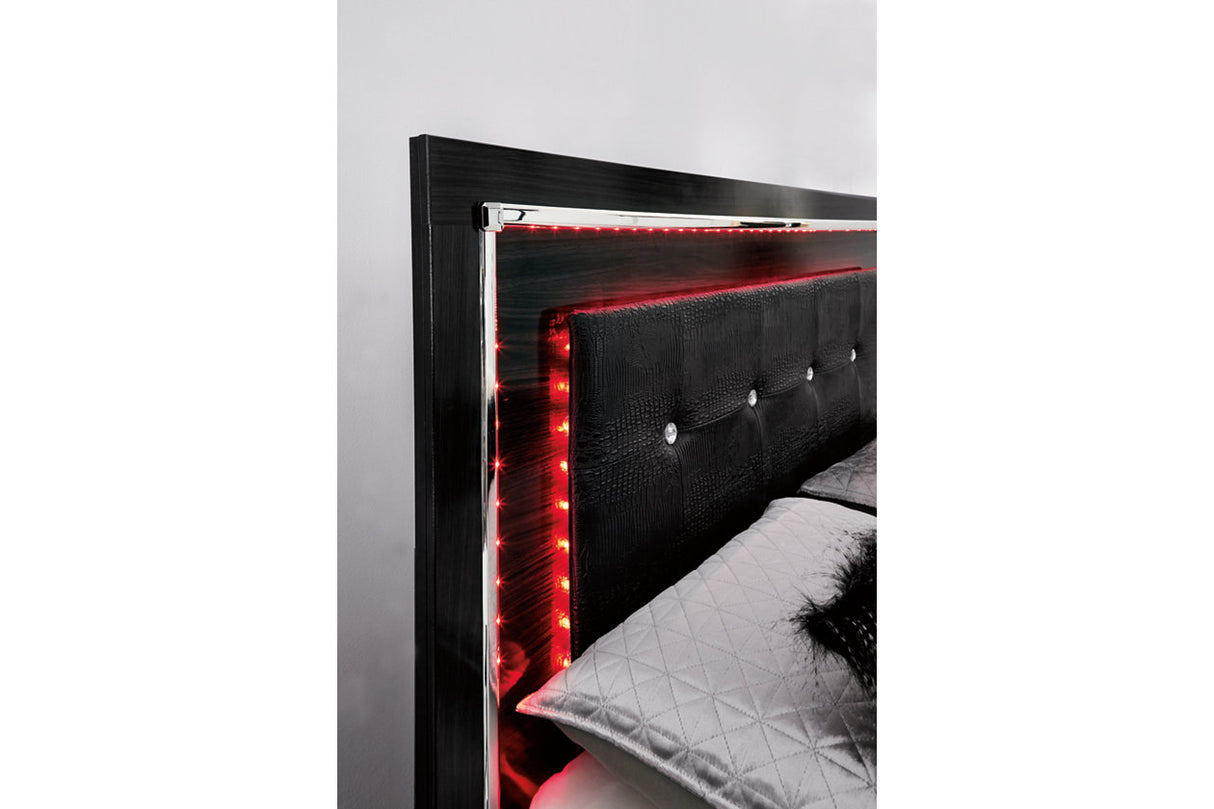 Kaydell Black King Panel Bed with Storage -  Ashley - Luna Furniture