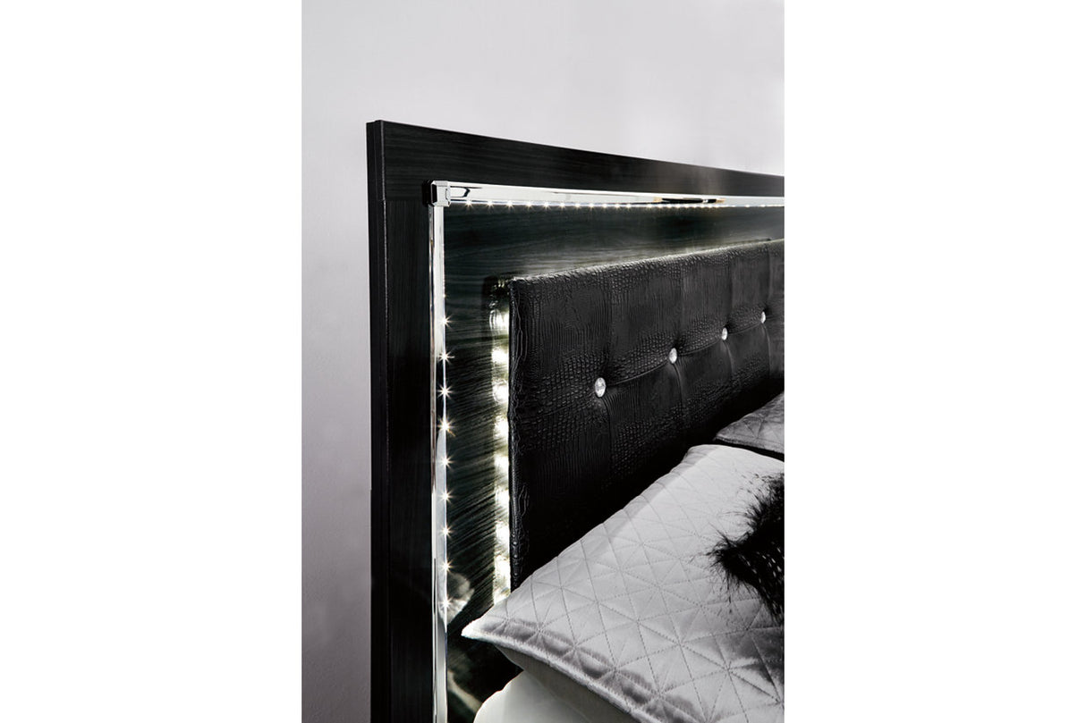 Kaydell Black King Panel Bed with Storage -  Ashley - Luna Furniture