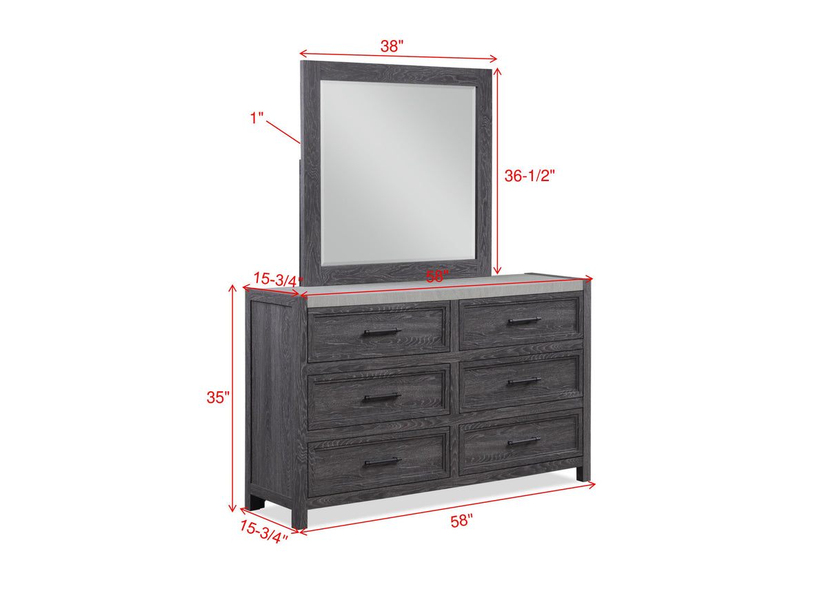 Madsen Gray Panel Bedroom Set -  Crown Mark - Luna Furniture