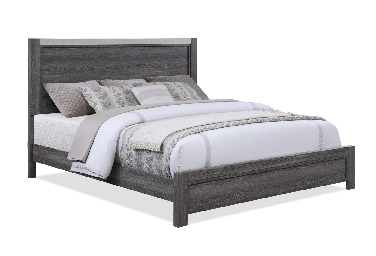 Madsen Gray Queen Panel Bed -  Crown Mark - Luna Furniture