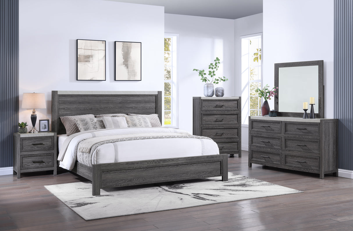 Madsen Gray Queen Panel Bed -  Crown Mark - Luna Furniture