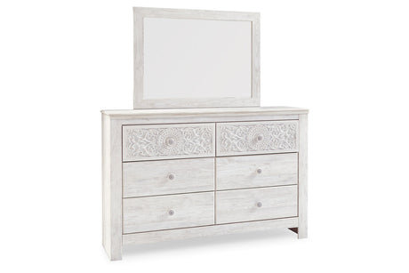 Paxberry Whitewash Dresser and Mirror -  Ashley - Luna Furniture