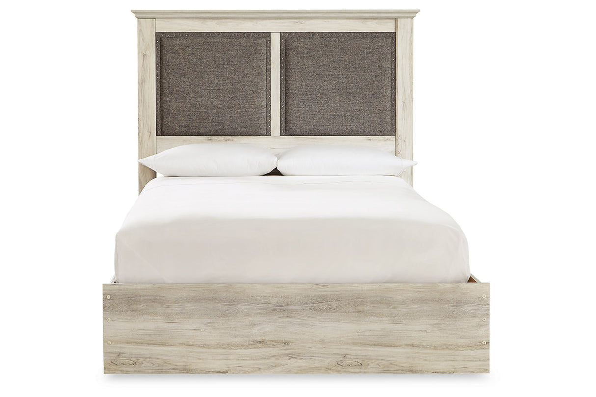 Cambeck Whitewash Queen Upholstered Panel Bed -  Ashley - Luna Furniture