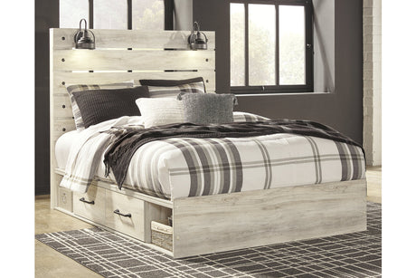 Cambeck Whitewash Queen Platform Bed with 2 Storage Drawers -  Ashley - Luna Furniture