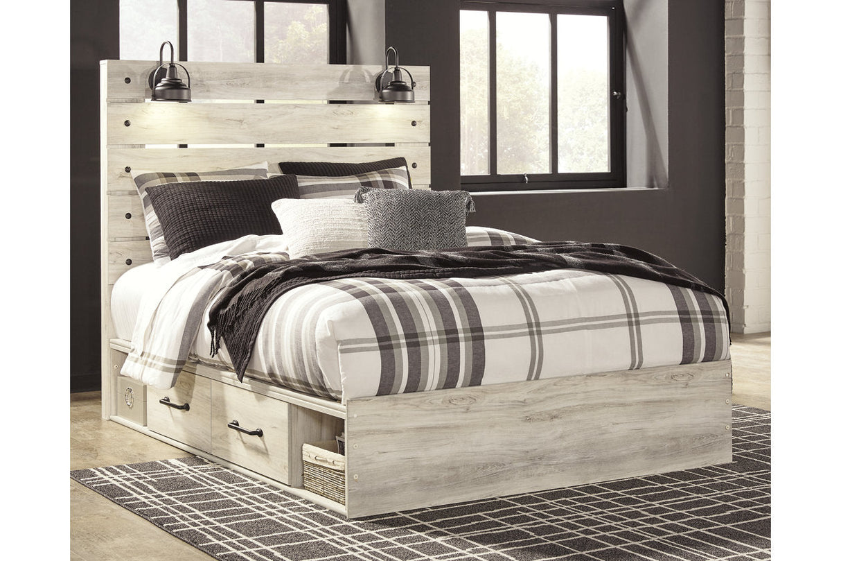 Cambeck Whitewash Queen Platform Bed with 4 Storage Drawers -  Ashley - Luna Furniture