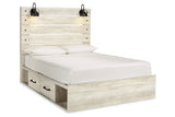 Cambeck Whitewash Queen Platform Bed with 4 Storage Drawers -  Ashley - Luna Furniture