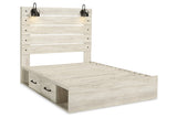 Cambeck Whitewash Queen Platform Bed with 4 Storage Drawers -  Ashley - Luna Furniture