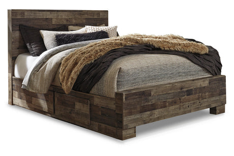 Derekson Multi Gray Queen Platform Bed with 2 Storage Drawers -  Ashley - Luna Furniture