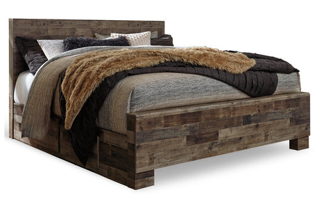 Derekson Multi Gray King Panel Bed with 2 Side Storage -  Ashley - Luna Furniture