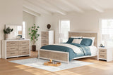 Charbitt Two-tone King Panel Bed -  Ashley - Luna Furniture