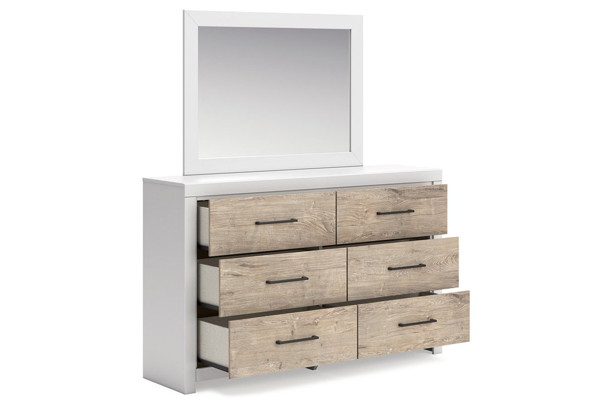 Charbitt Two-tone Dresser and Mirror -  Ashley - Luna Furniture