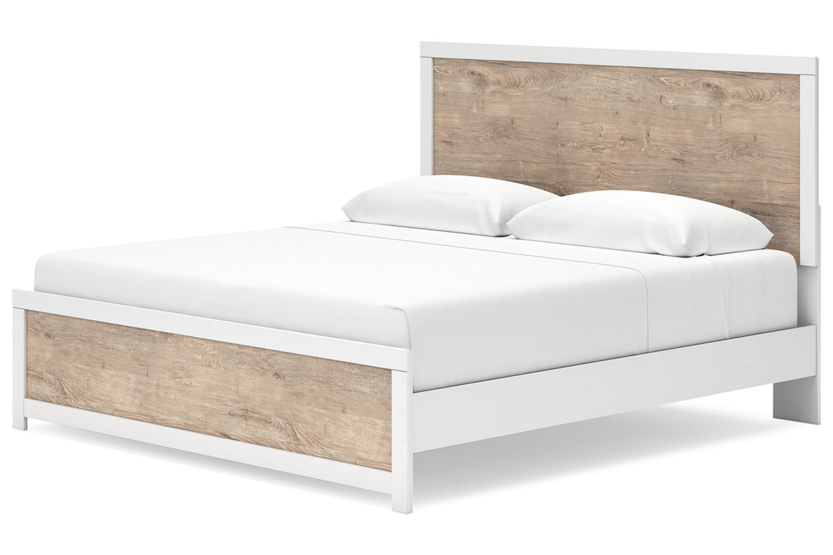 Charbitt Two-tone King Panel Bed -  Ashley - Luna Furniture