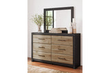 Vertani Black Dresser and Mirror from Ashley - Luna Furniture