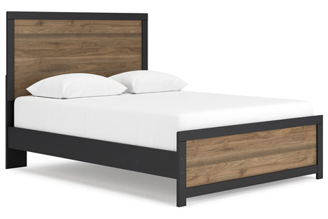 Vertani Black Queen Panel Bed -  Ashley - Luna Furniture