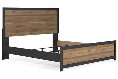 Vertani Black King Panel Bed -  Ashley - Luna Furniture