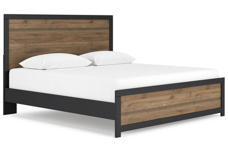 Vertani Black King Panel Bed -  Ashley - Luna Furniture