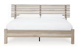 Hasbrick Tan King Slat Panel Bed -  Ashley - Luna Furniture