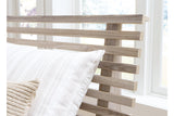 Hasbrick Tan King Slat Panel Bed -  Ashley - Luna Furniture