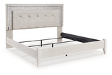 Zyniden Silver King Upholstered Panel Bed -  Ashley - Luna Furniture