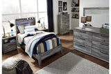 Baystorm Gray Twin LED Panel Bed -  Ashley - Luna Furniture