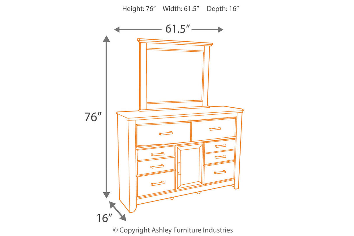 Juararo Dark Brown Dresser and Mirror -  Ashley - Luna Furniture