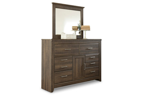 Juararo Dark Brown Dresser and Mirror -  Ashley - Luna Furniture