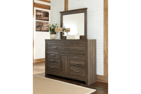 Juararo Dark Brown Dresser and Mirror -  Ashley - Luna Furniture